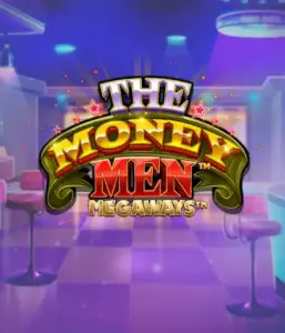 Изображение игрового автомата The Money Men Megaways от Pragmatic Play, демонстрирующее яркий городской пейзаж с элементами хип-хоп культуры. На переднем плане видны символы слота: золотые украшения, крутые автомобили и персонажи, исполняющие рэп жесты, создающие атмосферу настоящего хип-хоп выступления. Логотип игры The Money Men Megaways находится в верхней части изображения, подчеркивая тематику и стиль игры.